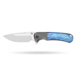 Tusk Blade × Boone Forge "Tide" Titanium & Wave Timascus Frame Lock Knife (3.77" M390 Blade)