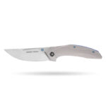 Tusk Blade × Boone Forge "Saber" Titanium Trailing Point Frame Lock Knife (3.54" M390 Blade)