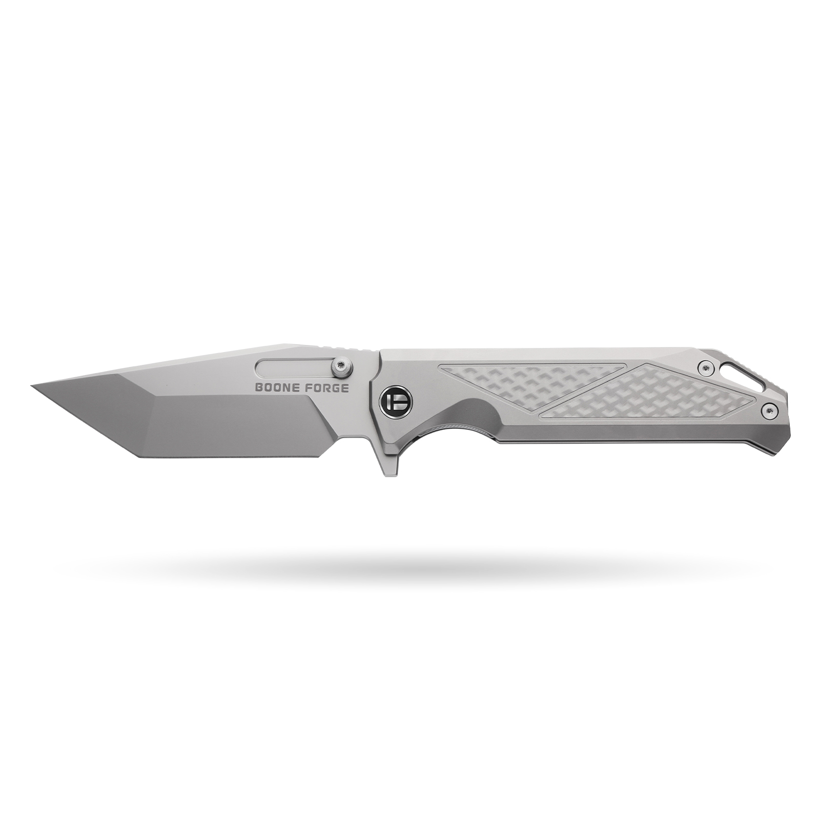 1 Tusk Blade × Boone Forge "Aegis" Titanium Tanto Liner Lock Knife (4.14" M390 Blade) - Image 1