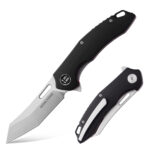 Tusk Blade × Boone Forge "Razor" Black G10 & Sandvik 14C28N Tanto Folder (3.34" Blade)